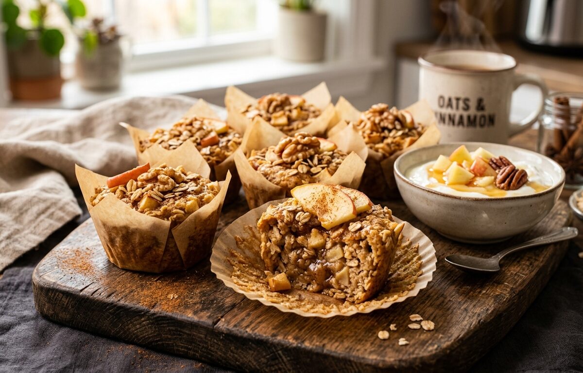 Baked Apple and Cinnamon Oatmeal Cups - main hero image