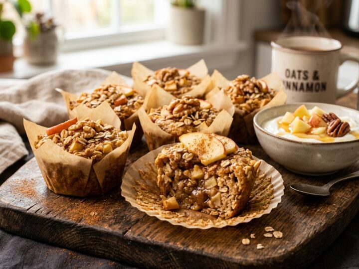 Baked Apple and Cinnamon Oatmeal Cups - main hero image