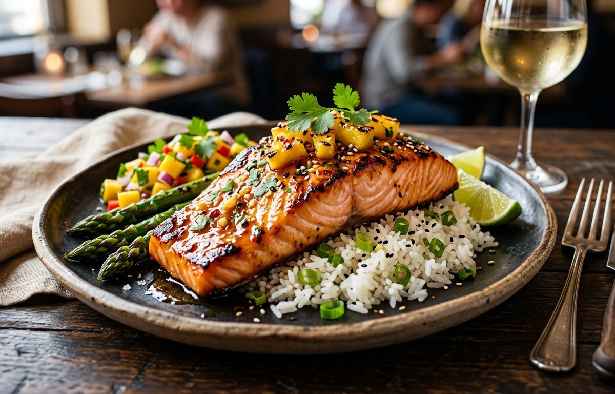 Pineapple and Ginger Glazed Salmon - main hero image