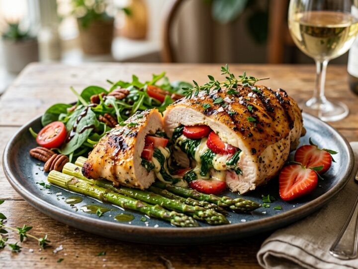 Strawberry and Spinach Stuffed Chicken Breast - main hero image