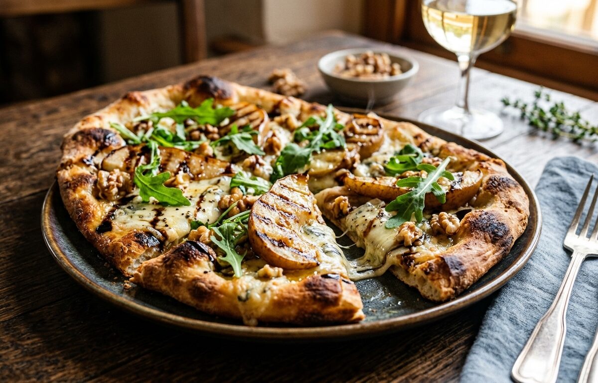 Grilled Pear and Gorgonzola Flatbread - main hero image