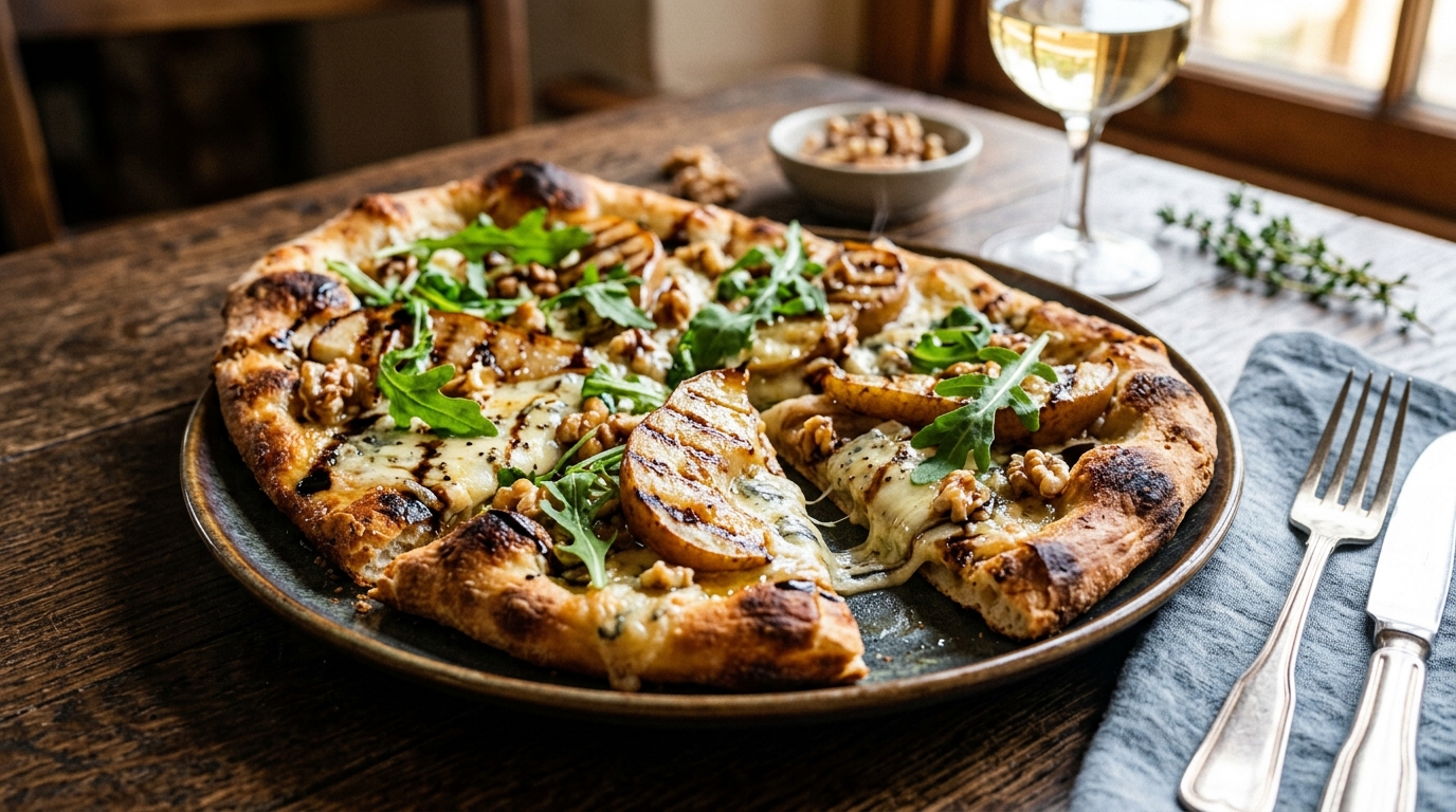 Grilled Pear and Gorgonzola Flatbread - main hero image
