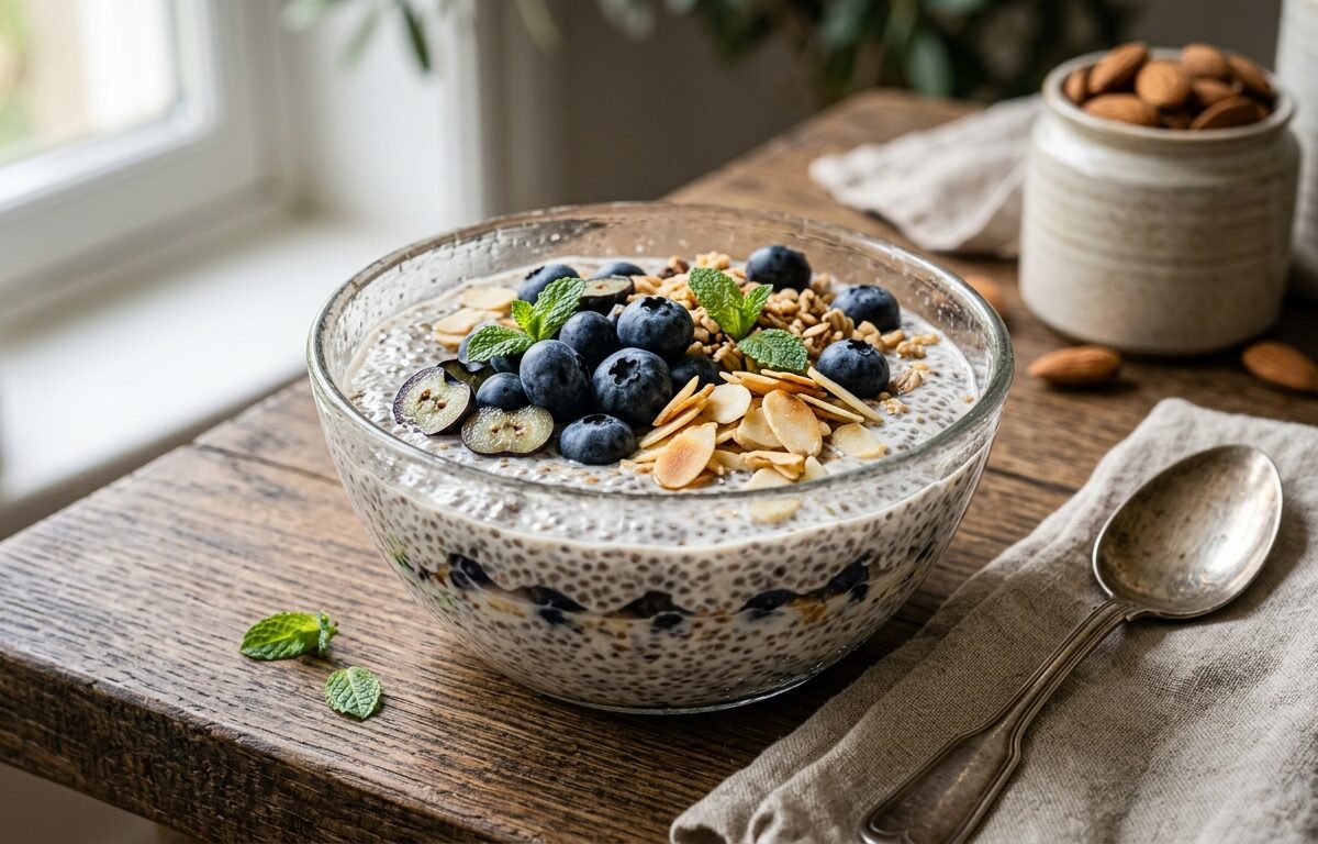 Blueberry and Almond Chia Pudding - main hero image