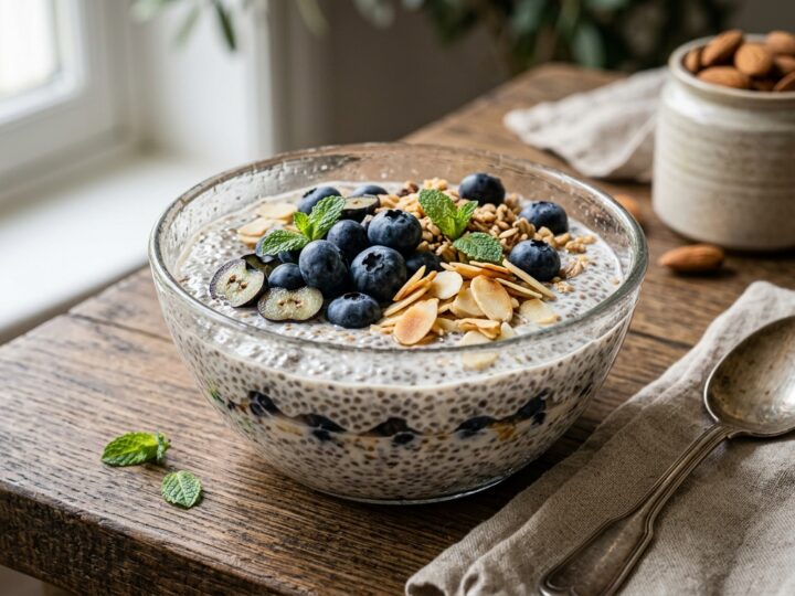 Blueberry and Almond Chia Pudding - main hero image