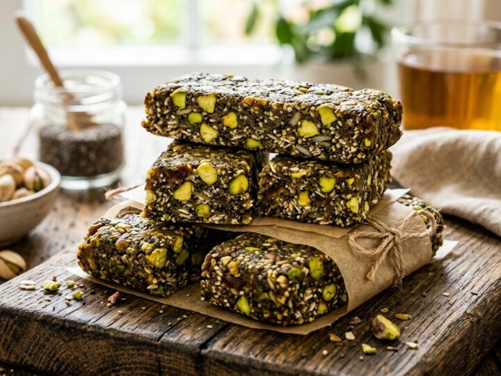 Pistachio and Chia Seed Energy Bars - main hero image