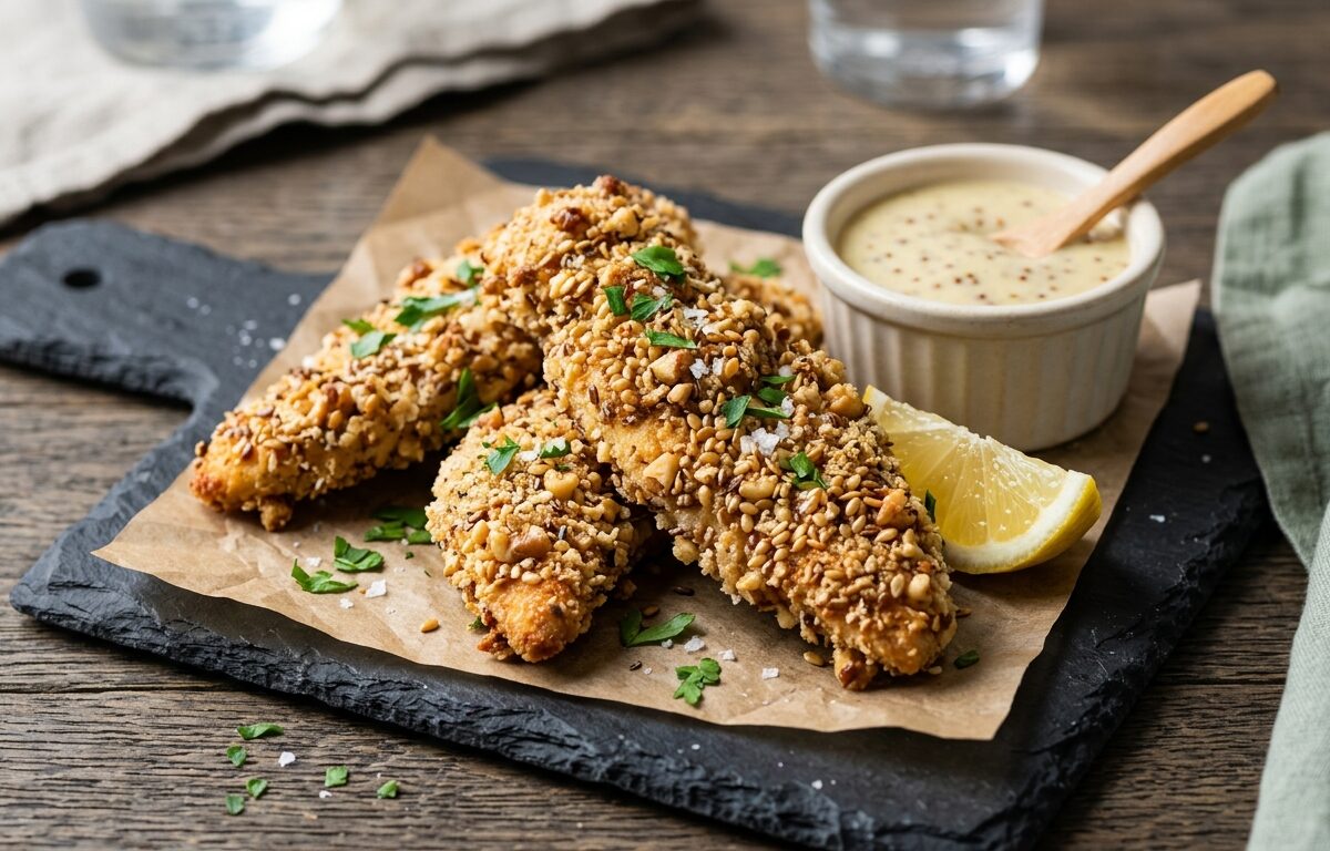 Walnut and Flaxseed Crusted Chicken Tenders - main hero image