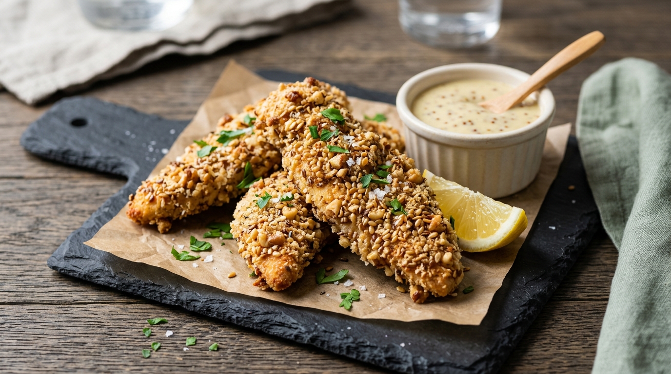 Walnut and Flaxseed Crusted Chicken Tenders - main hero image