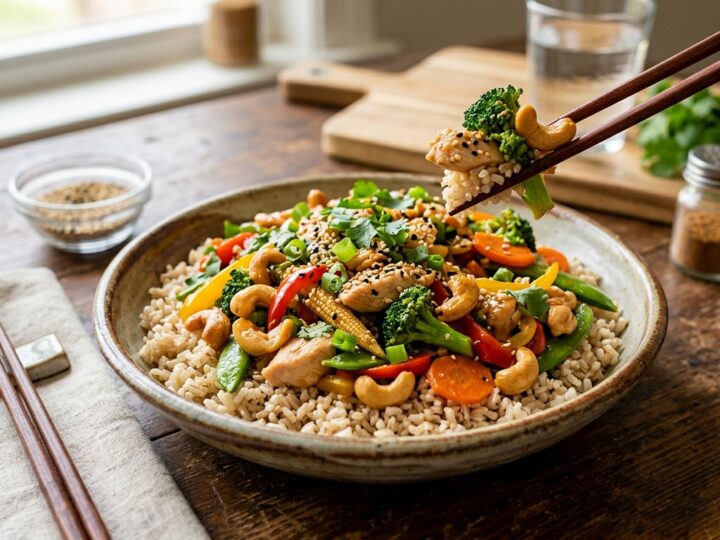 Cashew and Sesame Stir-Fry with Brown Rice - main hero image
