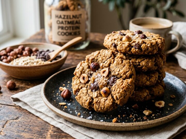 Hazelnut and Oatmeal Protein Cookies - main hero image