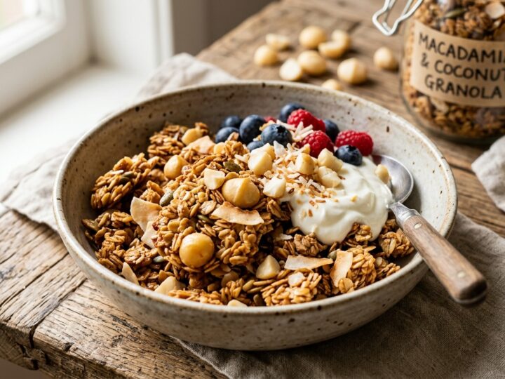 Macadamia and Coconut Granola Clusters - main hero image