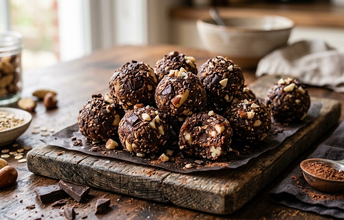 Brazil Nut and Dark Chocolate Energy Bites - main hero image