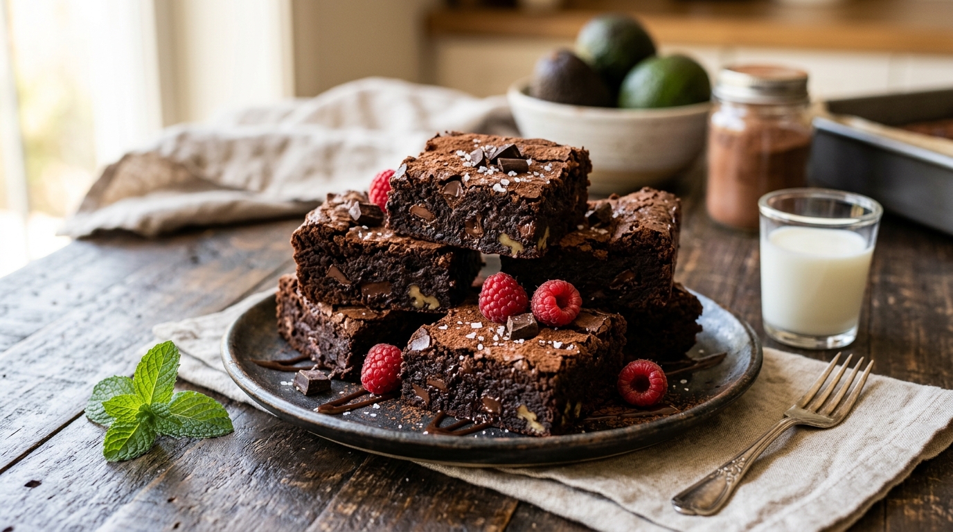 Dark Chocolate Avocado Brownies - main hero image