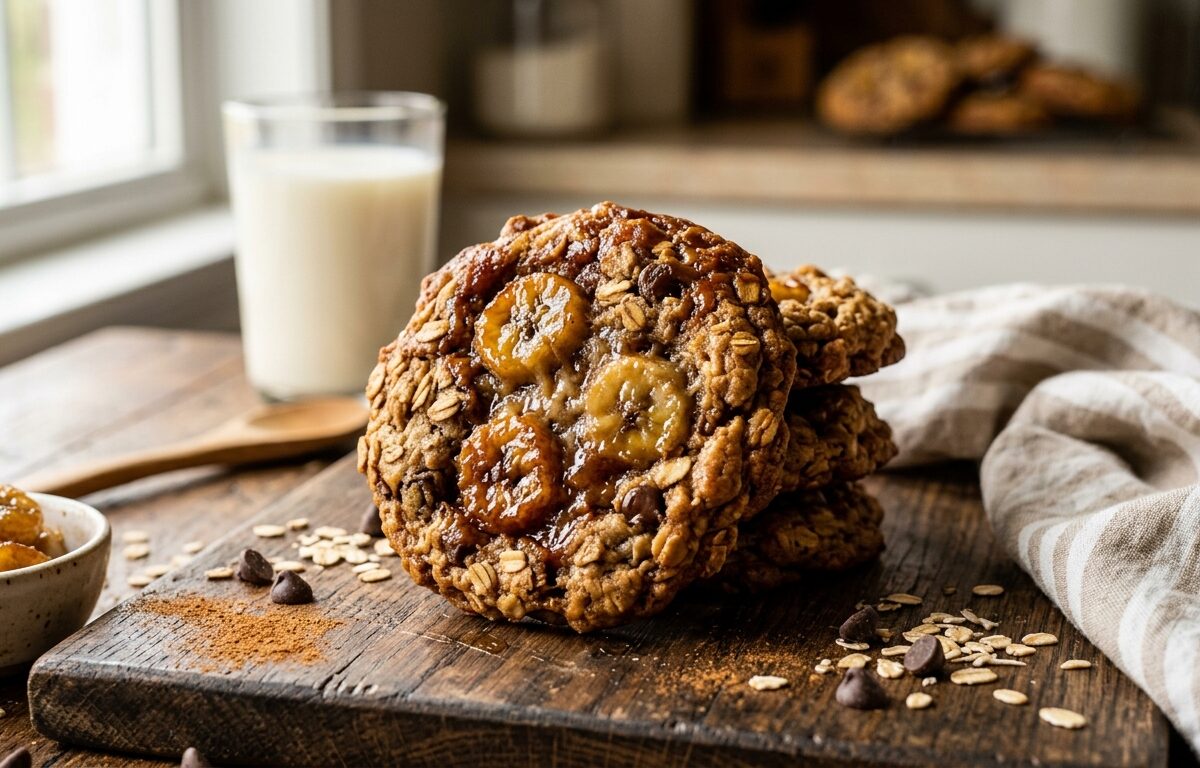 Caramelized Banana Oatmeal Cookies - main hero image