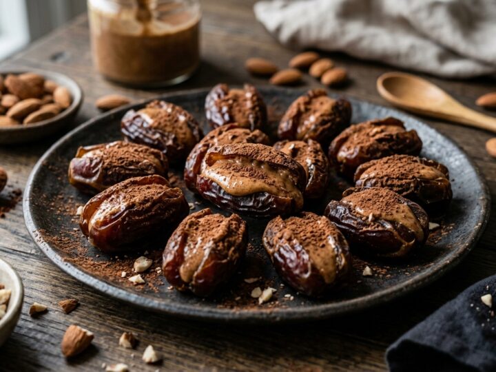 Almond Butter Stuffed Dates with Cocoa Dust - main hero image
