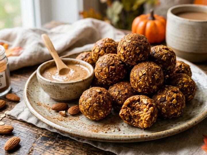 Pumpkin Spice Energy Bites with Almond Butter - main hero image