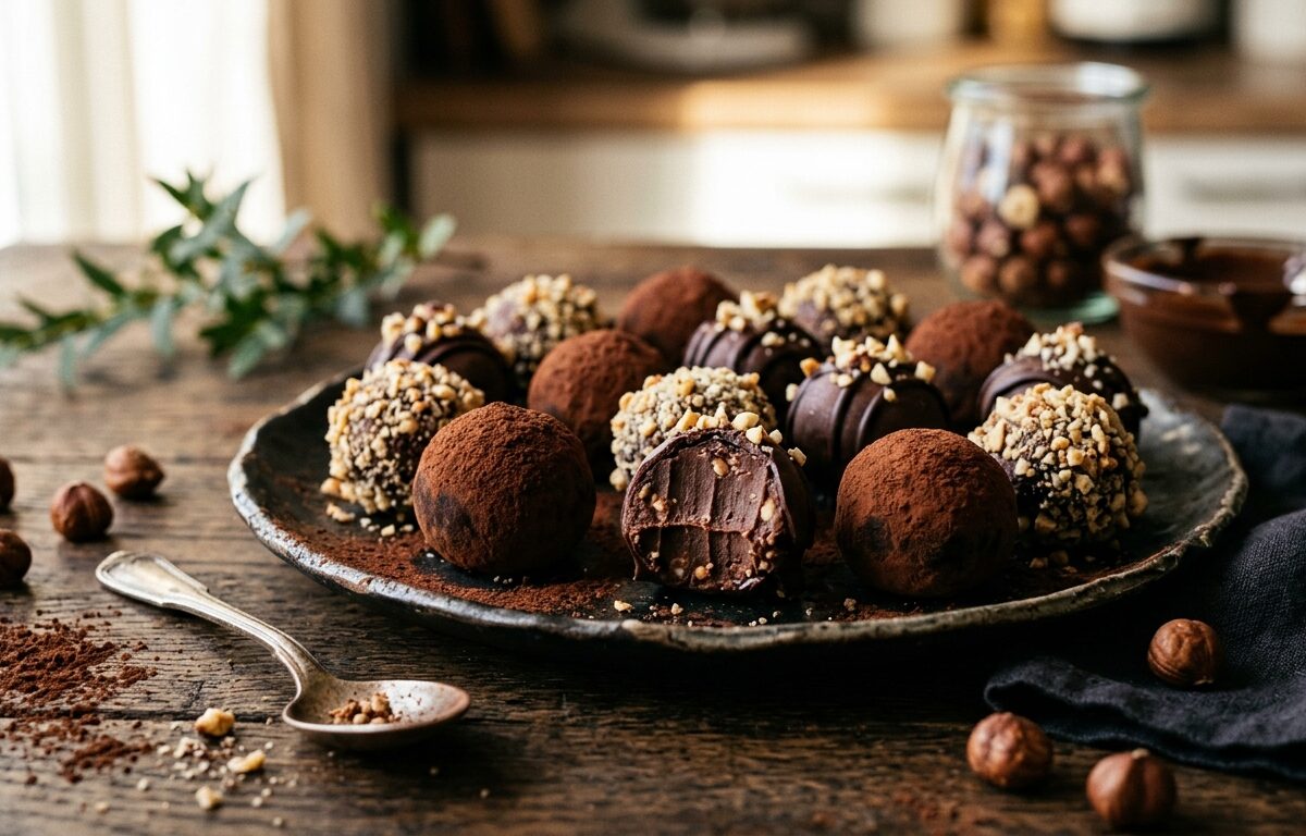 Vegan Chocolate Hazelnut Truffles - main hero image