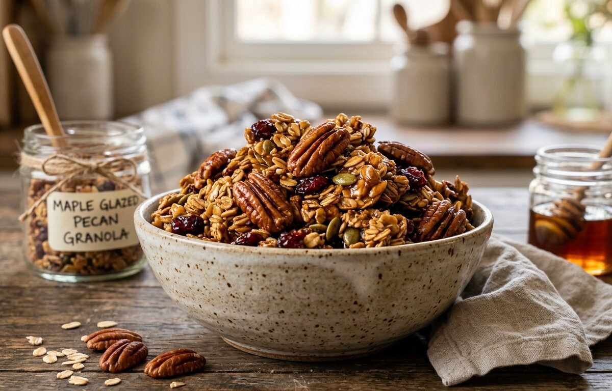 Maple Glazed Pecan Granola Clusters - main hero image