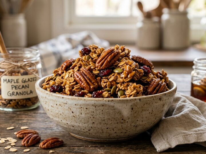 Maple Glazed Pecan Granola Clusters - main hero image