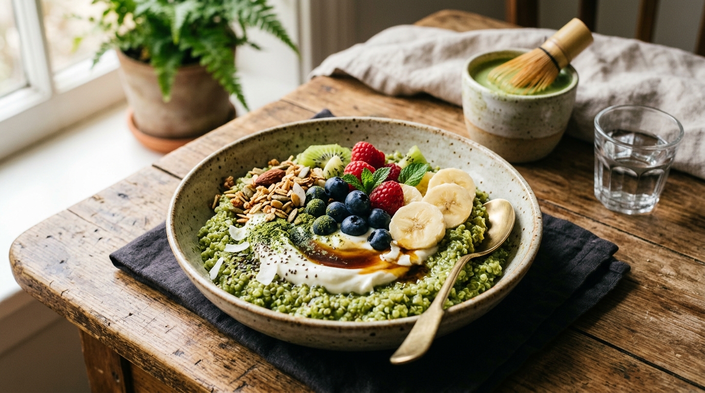 Matcha Green Tea Quinoa Breakfast Bowl - main hero image
