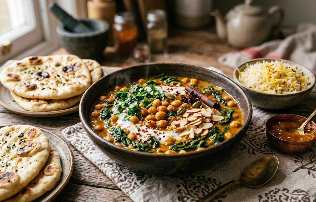 Chai-Spiced Chickpea and Spinach Curry - main hero image