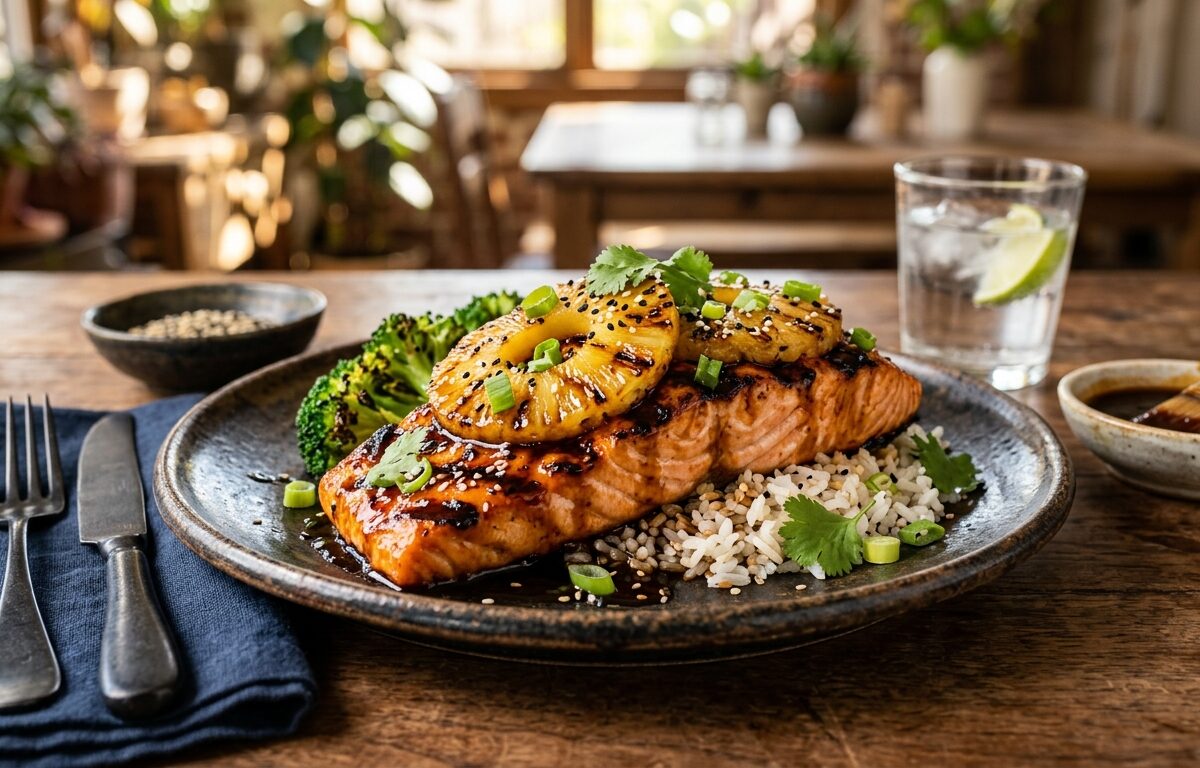 Grilled Pineapple Teriyaki Salmon - main hero image