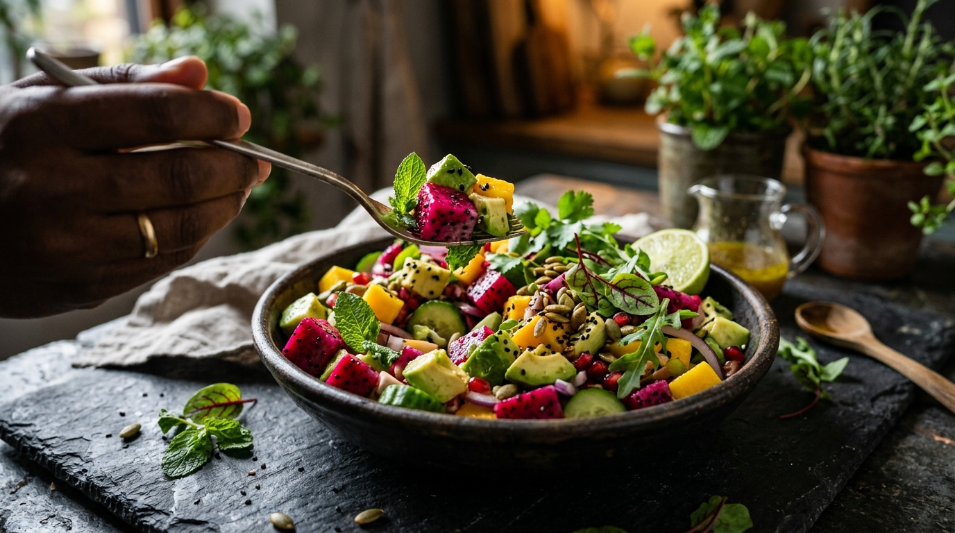 Dragon Fruit and Avocado Salad - main hero image