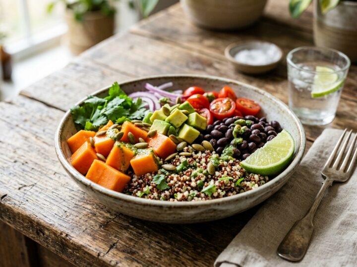 Papaya and Black Bean Quinoa Bowl - main hero image