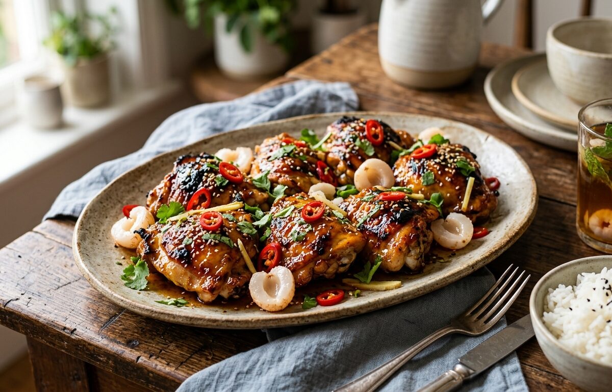 Lychee and Ginger Glazed Chicken - main hero image