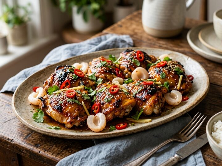 Lychee and Ginger Glazed Chicken - main hero image