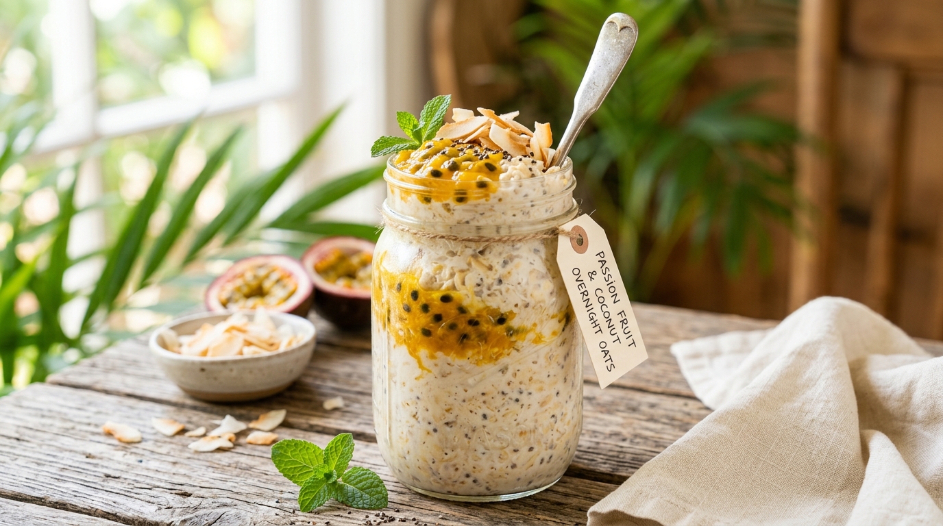 Passion Fruit and Coconut Overnight Oats - main hero image