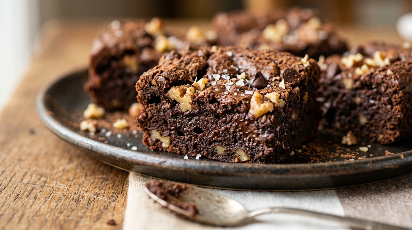 Close-up of healthy sweet potato chocolate brownies